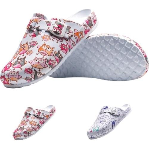 Doctor Nurse Shoes Operating Room Surgical Slippers Printed Soft-soled Waterproof Shoes Lightweight Comfortable Medical Slippers