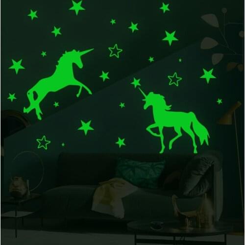 Fluorescent Animal Wall Stickers for Boys Girls Rooms Decor DIY Kids Bedroom Living Room Wall Decoration Art Luminous Wallpaper