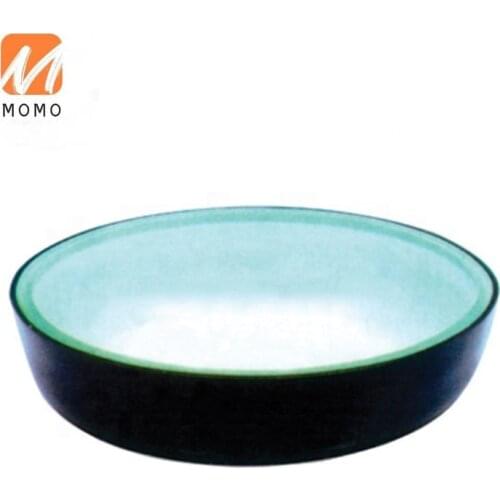 Foshan sanitary ware round tempered glass counter top glass hand wash basin