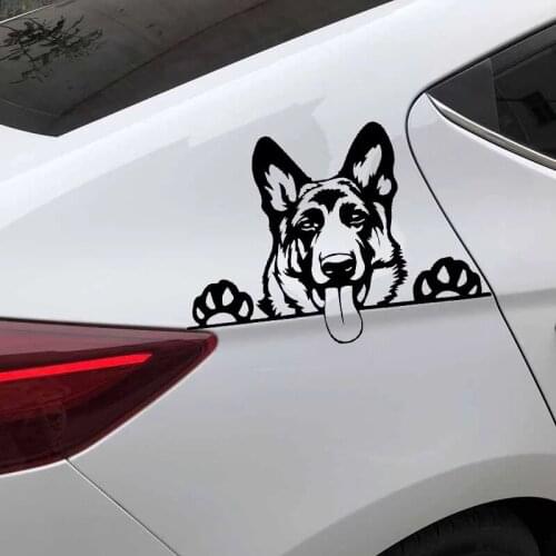 Creative Car Sticker Modern Art Animal Vinyl German Shepherd Dog Black/Silver Funny Accessories PVC Decal Waterproof 16cm*11cm