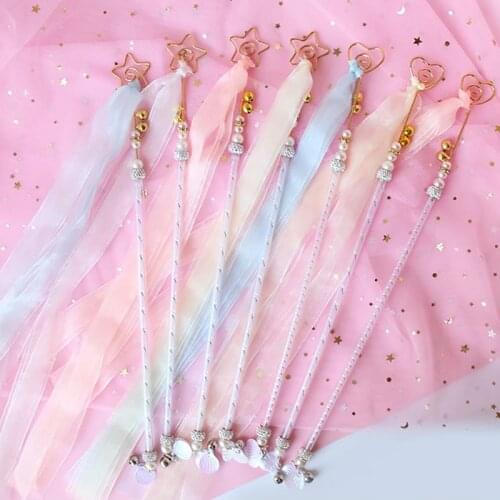 1PCS Cat Ribbon Wand Beaded Bell Star Heart Cat Teaser Ribbon Cat Interactive Toy Cat Funny Favor Toy Pet Training Toys