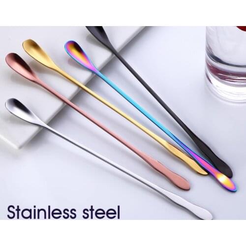 Stainless steel coffee Scoops gold rainbow stirring scoops mug ice scoop dessert ladle spoon home Kitchen Dining SN3614