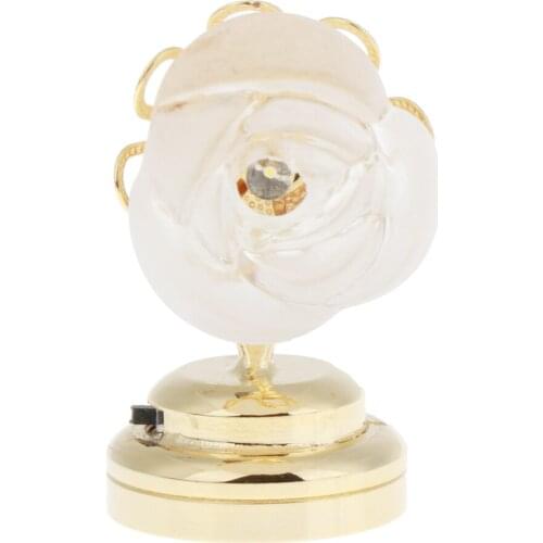 MagiDeal Dollhouse Rose Shape Electric Lighting LED Wall Desk Lamp Decor