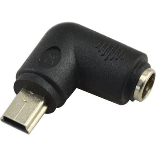 Mini USB 5Pin Male to DC Power Jack 5.5 2.1mm Charge Adpter Right Angled 90 Degree Type PW-108-RI