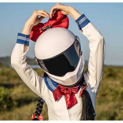 Retro Motorcycle Helmet Vintage Full Face Helmet Moto Braid Motorbike Helmet Personality Motocross Riding Scooter Capacete Women