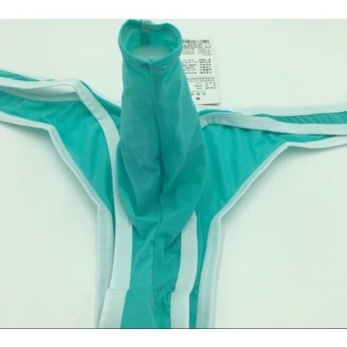 Men Super Thin Thongs Sexy Ice Silk Underwear G String Long Elephant Nose Underpants Lingerie T-back Thong Male Panties Cueca