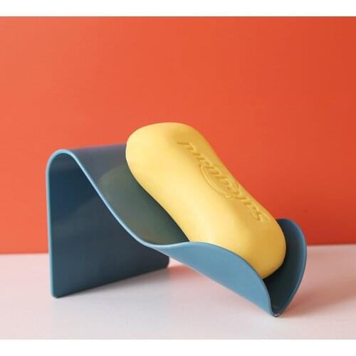 Wall-suction Drain Soap Dish Leafology Decorative Drainage Soap Holder Sponge Tray Storage Container Home Bathroom Accessories