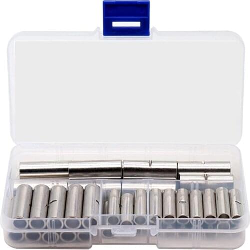 Non-Insulated Butt Connectors AWG 4, 6, 8 Copper Crimping Ferrules, Used in Cars, Wire Seamless Butt Connectors