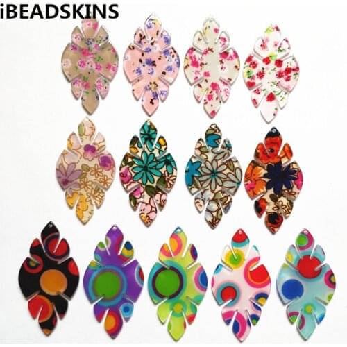 New arrival! 54x30mm 100pcs/lot acrylic flower shape charm for earrings accessories,Earring parts,Jewelry Findings making