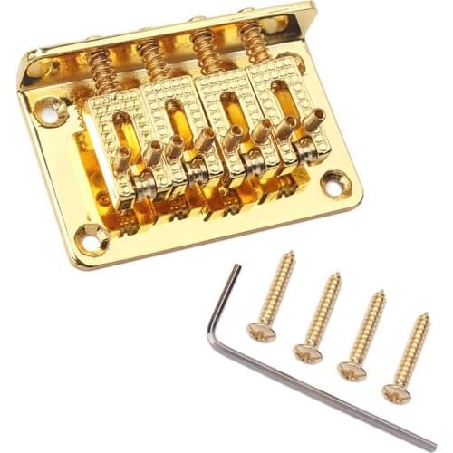 Durable Cigar Box Guitar Saddle Bridge Tailpiece Hardtail, Brass Saddle, Golden