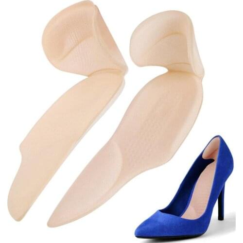 1 Pairs Self-adhesive 3 in 1 Shoe Insole Heel Protector with Arch Support Invisible Foot Pad Non-slip Heel Protector
