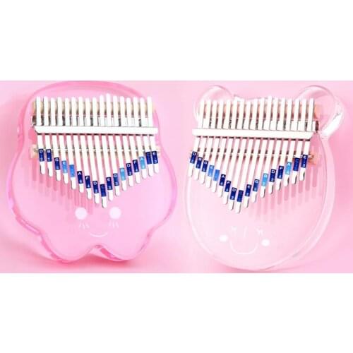 17 Keys Faux Crystal Transparent Acrylic Beginner Thumb Piano with Sticker Case