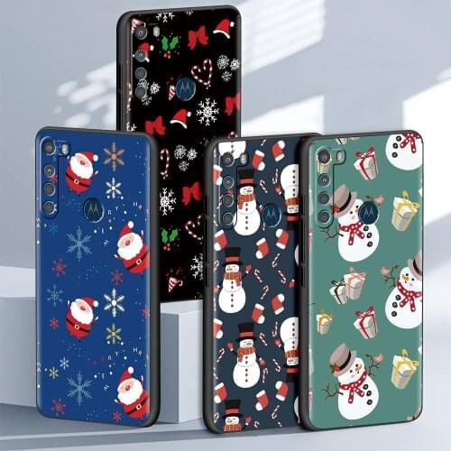 Christmas Cartoon Case For Motorola One Fusion G9 Play G30 G8 Power Lite E6s Hyper G Stylus Edge Plus 20 Pro G60 Phone Cover
