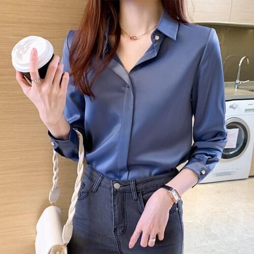 Chic Professional Wear White Shirt Women Long Sleeve Chiffon Top 2021 Spring Autumn Korean Temperament Loose Female Blouse y1456