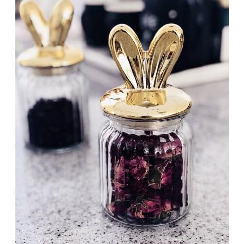 Glass Sealed Storage Tank Makeup Cotton Swab Storage Multi-function Kitchen Food Sealed