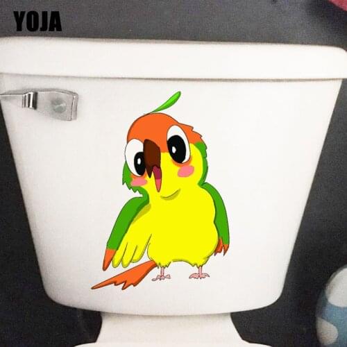 YOJA 16.9X24.1CM Lovely Little Parrot Wall BedRoom Home Decor Toilet Sticker Decal Cartoon Pattern T3-1218