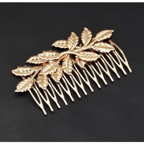 Wedding Bridal Hair Combs Gold Metal Hairpins Prom Hair Jewelry Flower Pattern Pins Women Engagement Hair Accessories