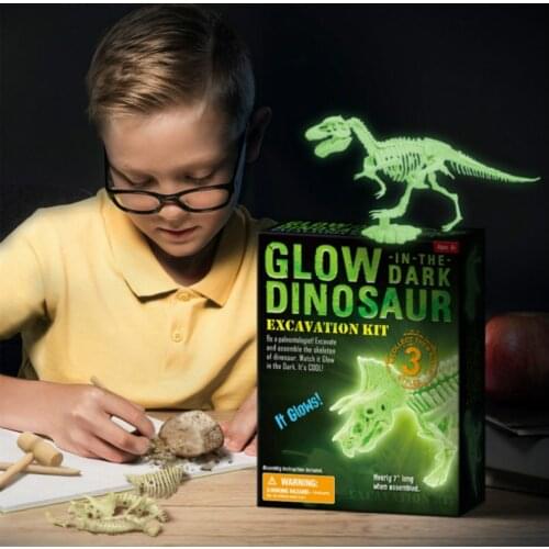 Luminous dinosaur skeleton digging toys Assemble dinosaur Childrens educational toys dig and discover dinosaur model