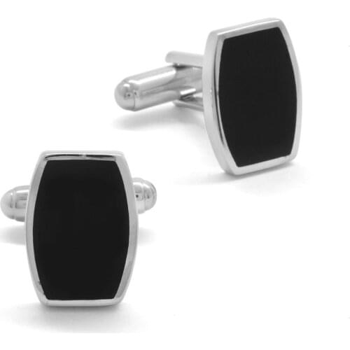 Tesbihane Black Cabochons Stylish Design 925 Sterling Silver Cufflink