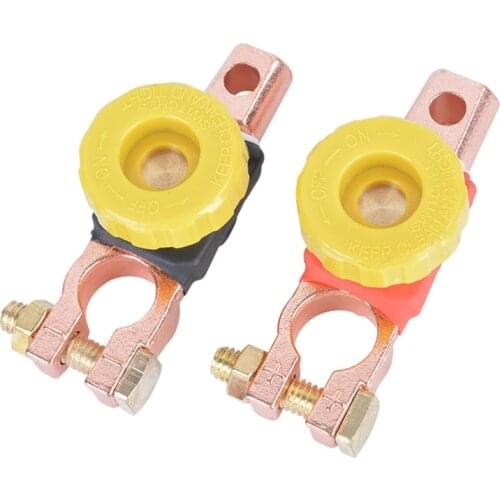 Universal Battery Master Disconnect Switch Battery Terminal Link Switch Isolator With Yellow Knob 12V or 24V For Car And Truck