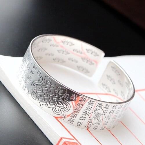 Retro Thai Silver Jewelry Wholesale Authentic S990 Sterling Silver Bangle Vintage Bangle Silver Bangle