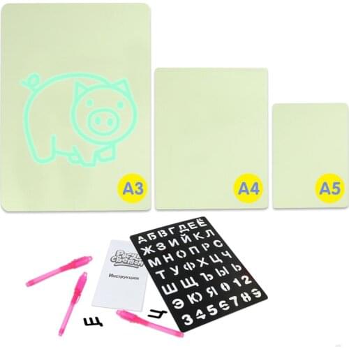 Magic Drawing Board Set with Light in Dark Funny Toy Noctilucent Drawing Writing Board Early Educational Toys for Children