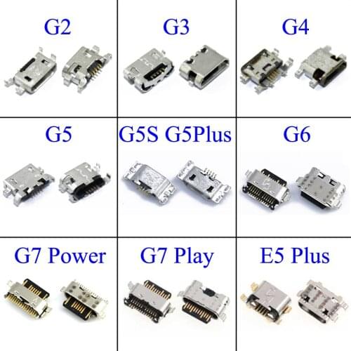 YuXi 2pcs Micro Usb Connector port jack sockect for Motorola Moto G2 G3 G4 G5 Plus G5S G6 G7 Play Power Replacement