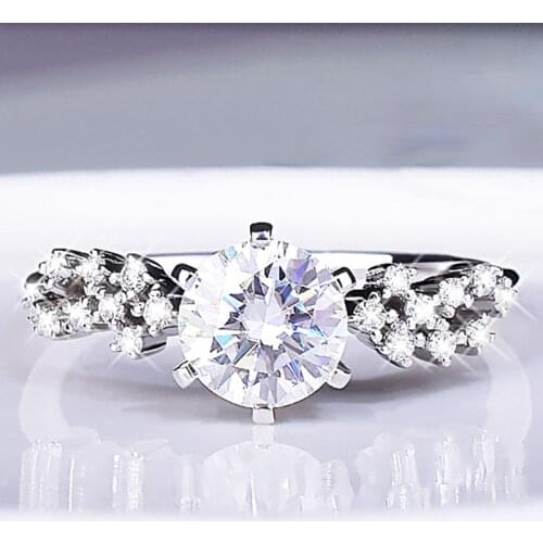 Meteor Sparkle Round Ring 925 Sterling Silver Luxury Engagement Wedding Exquisite Original Design Cute Romantic Diamond Jewelry