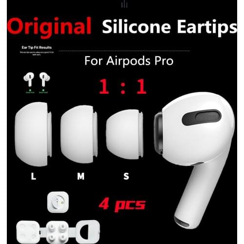 1:1 orginal silicone eartips earbuds for Apple Airpods pro offical S M L replacement ear tips for air pod 3 case accessories