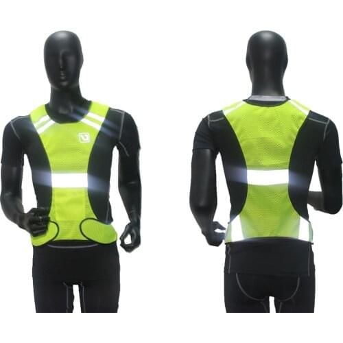 1 Set Unisex Adjustable Reflective Vests Safety Cycling Vest Belt Traffic Sanitation 360 Degrees High Visibility Night Running
