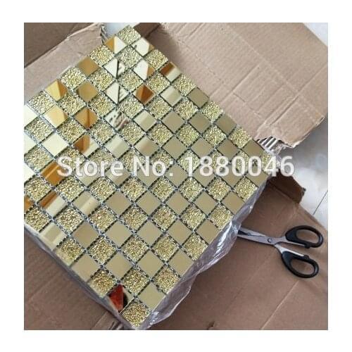 1box 20pieces 30x30cm Gold Glass Mosaics tiles Decorative Crystal Glass Mosaic Wholesale Products China Premium