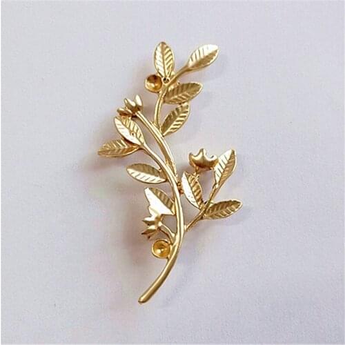 10 Pcs/Lot) 32x56mm KC Gold Plated Leaf Branch Metal Alloy Accessories For DIY Jewelry Making
