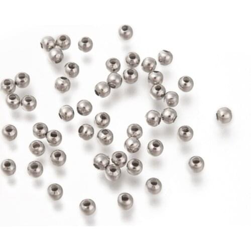 3/4mm Round 316 Stainless Steel Spacer Beads for Jewelry Making DIY Bracelet Necklace Accessories Findings Hole: 1-1.5mm