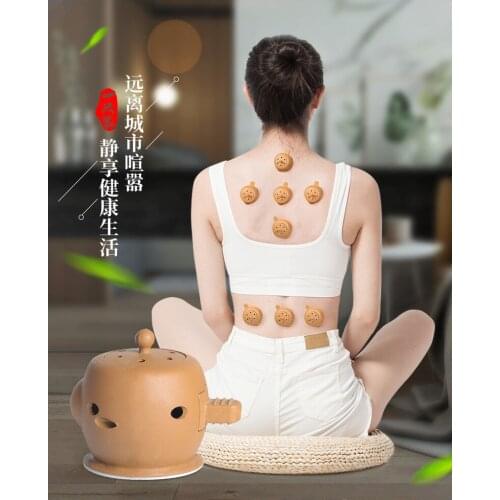 3 Moxa Box Pot +120 moxa + 120 sticker reusable moxibustion box appliance warm moxa burner acupuncture body points massage