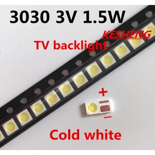AOT High Power LED Backlight 1.5W 3V 3030 94LM Cool White Backlit LCD Screen for TV Applications EMC 3030C-W3C3 200 PCS