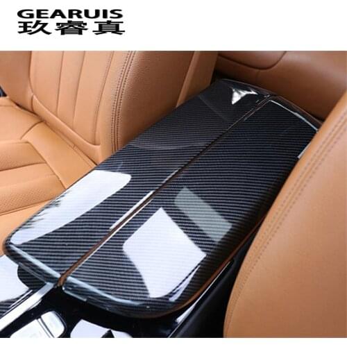 Car styling Stowing Tidying Armrest box carbon fiber protect stickers covers For BMW 5 series G30 g38 Interior Auto Accessories