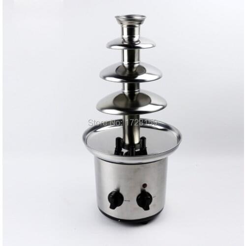 Free shipping Stainless Steel 4-Tiers small mini home chocolate fondue fountain Machine for Event Wedding Children Birthday