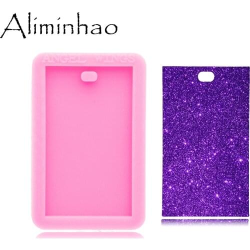 DY0575 Shiny Rectangle Keychain Mould Silicone Epoxy Resin Mold Necklace Jewellery Making