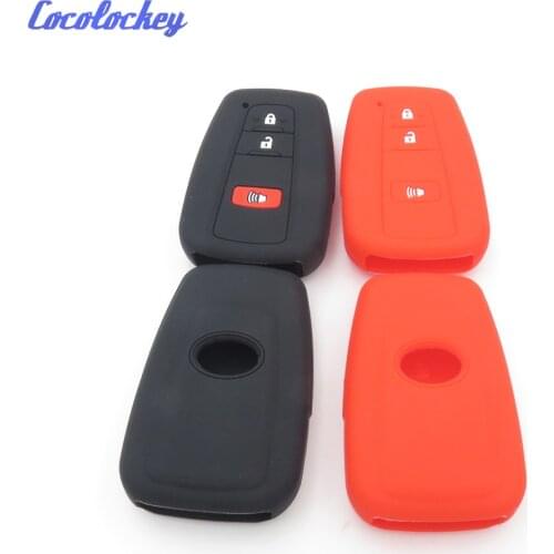 Cocolockey Silicone Car Key Cover Case Holder Fit for TOYOTA Prius CHR Remote Smart Key 3 Buttons No Logo
