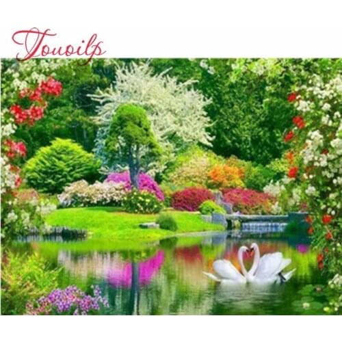 Diamant peinture point de croix paysage plein carré diamant broderie mosaïque printemps décor à la maison bricolage