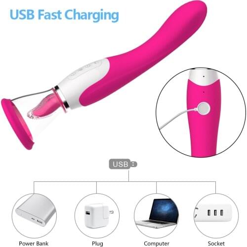 Hard Rock Magnetic Suction Charging Tongue Yin Swinging AV Vibrator Female Masturbator Appealing Massage Apparatus Adult Product