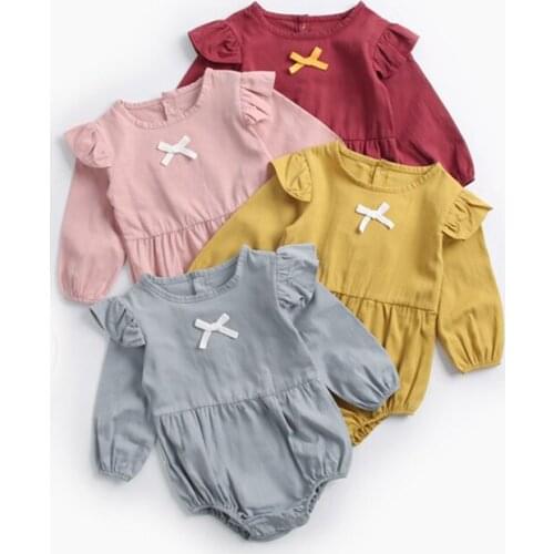 Cotton long sleeve baby girls romper autumn winter infant newborn kids overalls children outfits cozy baby outfits 0-24m