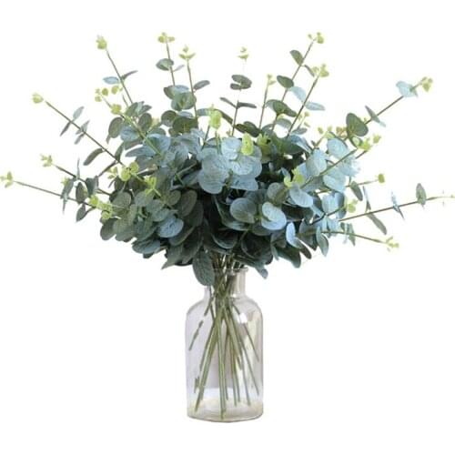 Silk Eucalyptus Leaf Simulation Greenery Plant Money Leaf Decorative Flower Arrangement Wedding Flower Wall Fake Plants Leaves
