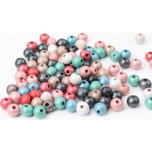 New Pearl color Natural Wooden Round Ball Spacer Beads for Decoration Jewelry Making Diy 6 8mm