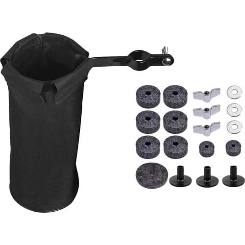 HOT 18Pcs Drum Set Cymbal Replacement Parts Accessories & 1x Drum Stick Holder Moisture Proof Drumstick Bag