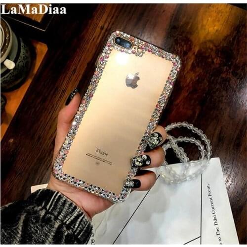 LaMaDiaa Fashion Glitter Bling Diamond Case Cover For SamsungA3 A5 A7 2017 A9 A8 A6 PLUS A50 A70 A80 Coque Soft Rhinestone Funda
