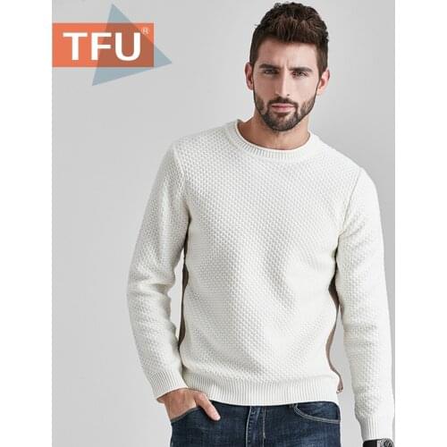 TFU Men 2020 Spring Brand New Casual Knitted Cotton Warm Sweaters Pullover Men Autumn Fashion Mixed Color Sweater Coat Men