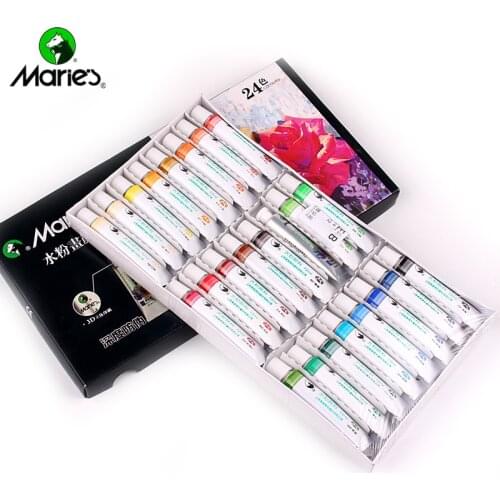 Watercolor Gouache Pigment Set for Beginners Non Toxic Washable 12/18/24/36 Colors Tubular Child Student Paint 12ml