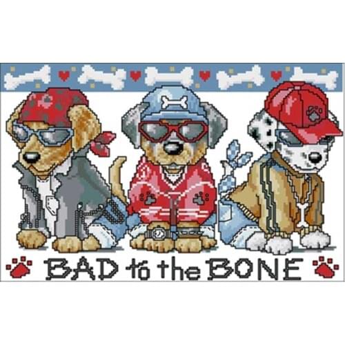 Three cool dogs patterns Counted Cross Stitch 11CT 14CT 18CT DIY Chinese Cross Stitch Kits Embroidery Needlework Sets