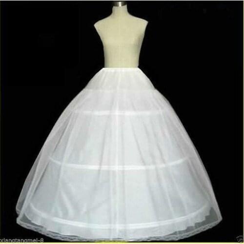 White 3 Hoop 2 layer Wedding Bridal Petticoat Underskirt Crinoline Slip 2022